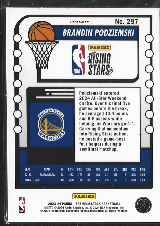 Brandin Podziemski Hoops Premium Rising Stars Cracked Ice