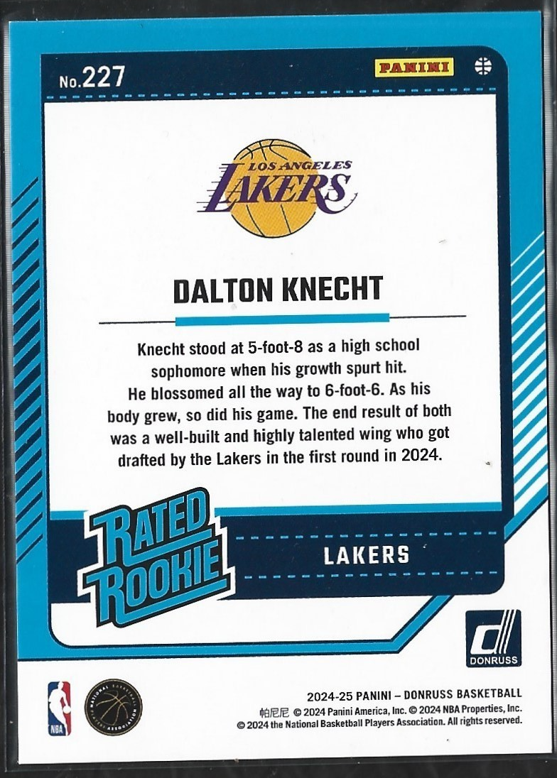 Dalton Knecht Donruss Silver Laser /149