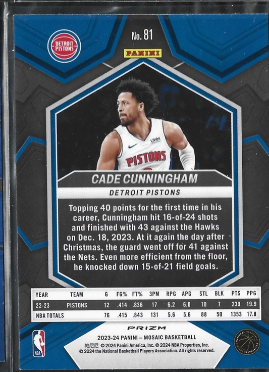Cade Cunningham Mosaic Blue