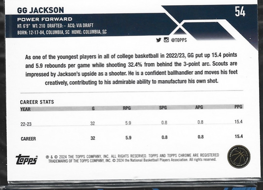 GG Jackson II Topps Chrome Blue Cracked Ice