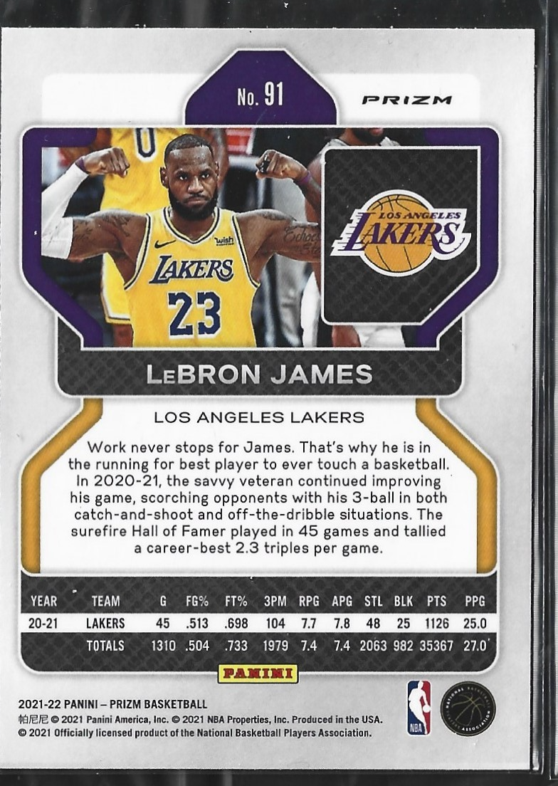 Lebron James Prizm Silver