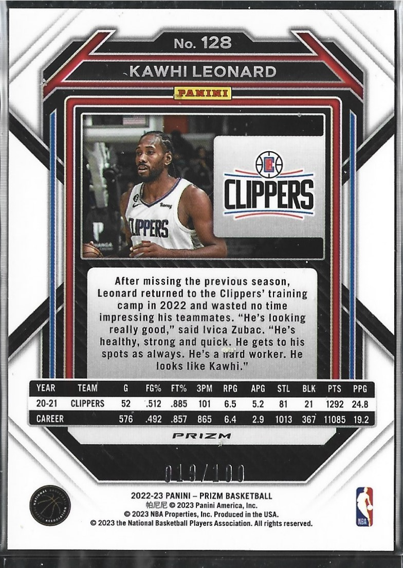 Kawhi Leonard Prizm Red Fastbreak Disco /100