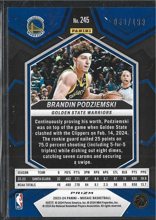 Brandin Podziemski Mosaic Blue /199