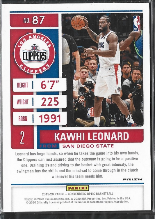 Kawhi Leonard Season Ticket Blue /99