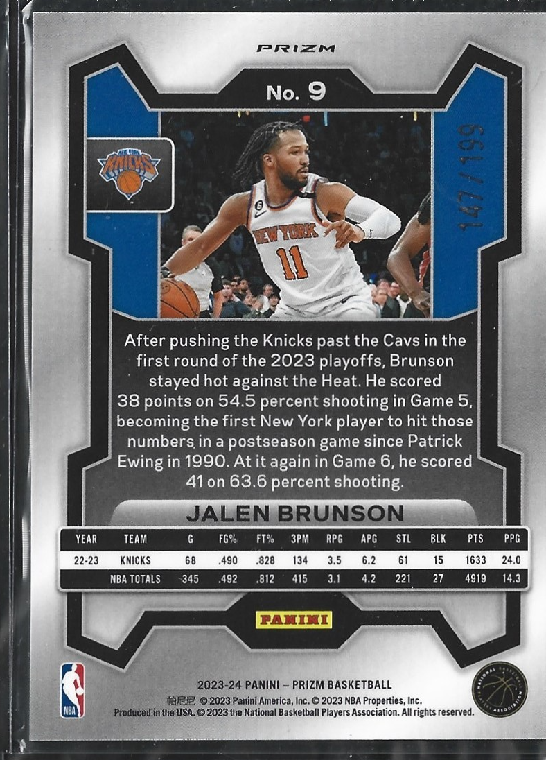 Jalen Brunson Prizm Blue /199