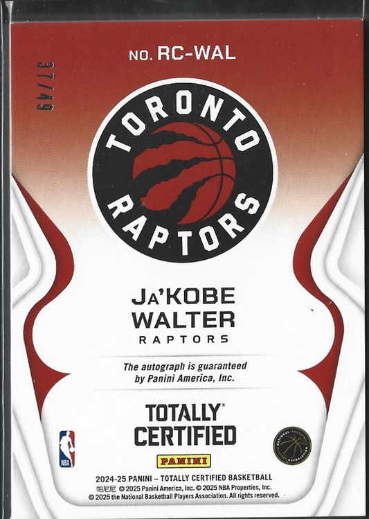 Ja'Kobe Walter Rookie Roll Call Auto /49