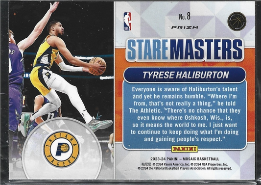 Tyrese Haliburton Stare Masters Silver Mosaic