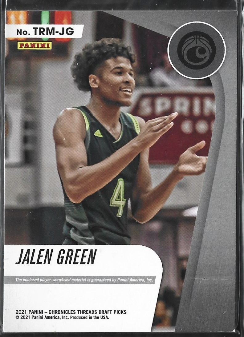 Jalen Green Rookie Memorabilia Threads Draft Picks Game Used Blue /99