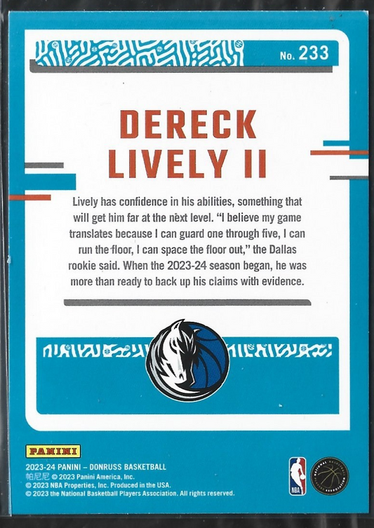 Dereck Lively II Donruss Hyper Red