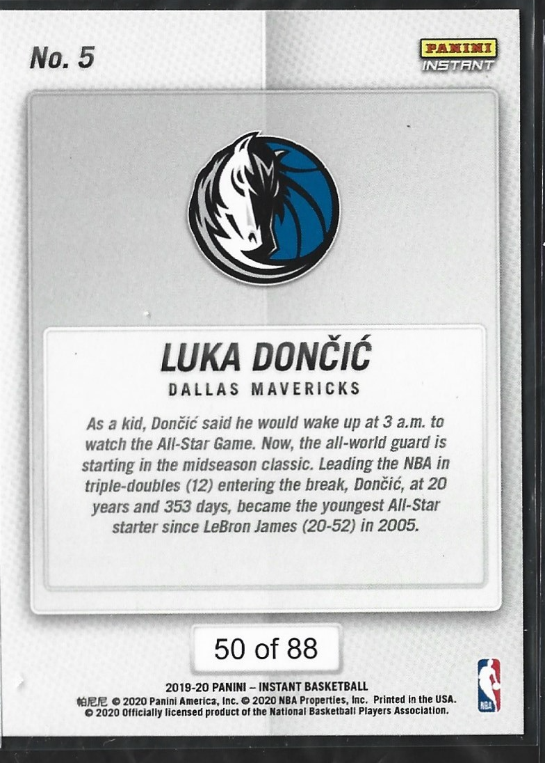 Luka Doncic Panini Instant Team Lebron /88