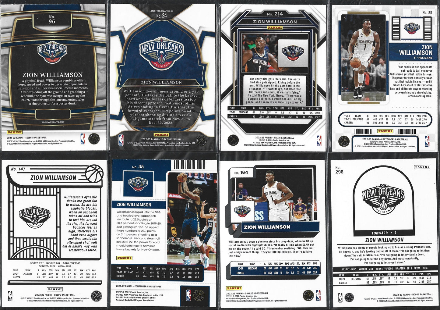 Zion Williamson 20 php Assorted Cards
