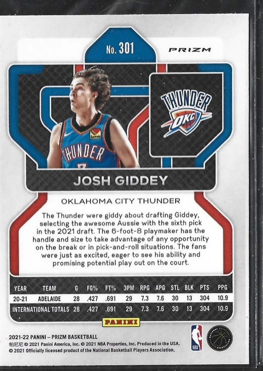 Josh Giddey Prizm RC Red Cracked Ice
