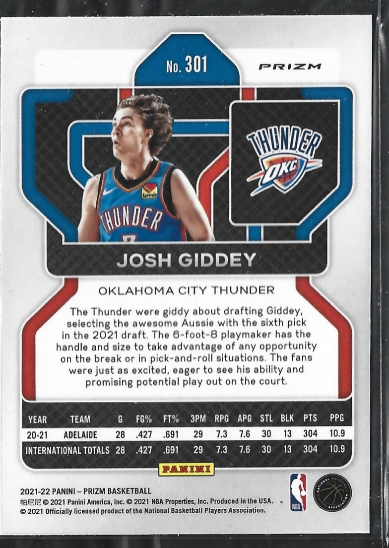 Josh Giddey Prizm RC Silver