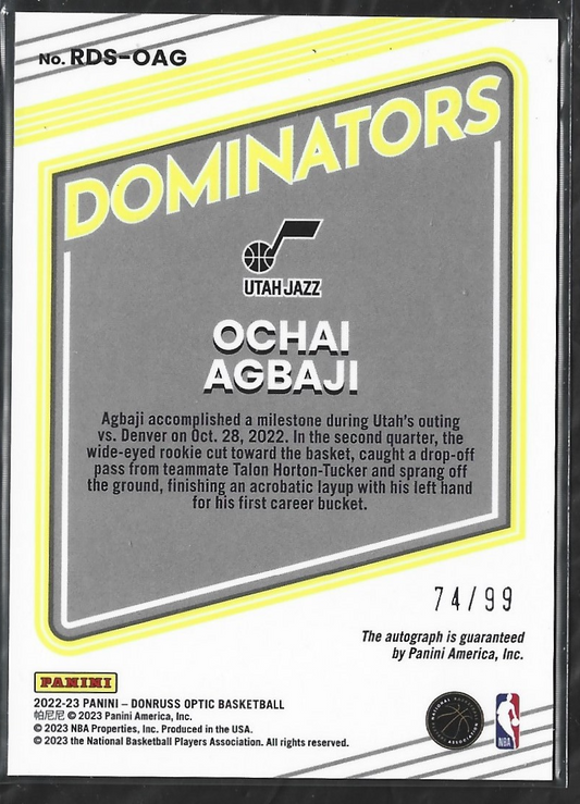 Ochai Agbaji Dominators RC Auto /99