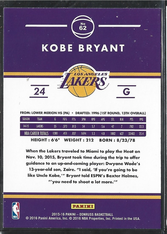 Kobe Bryant Donruss
