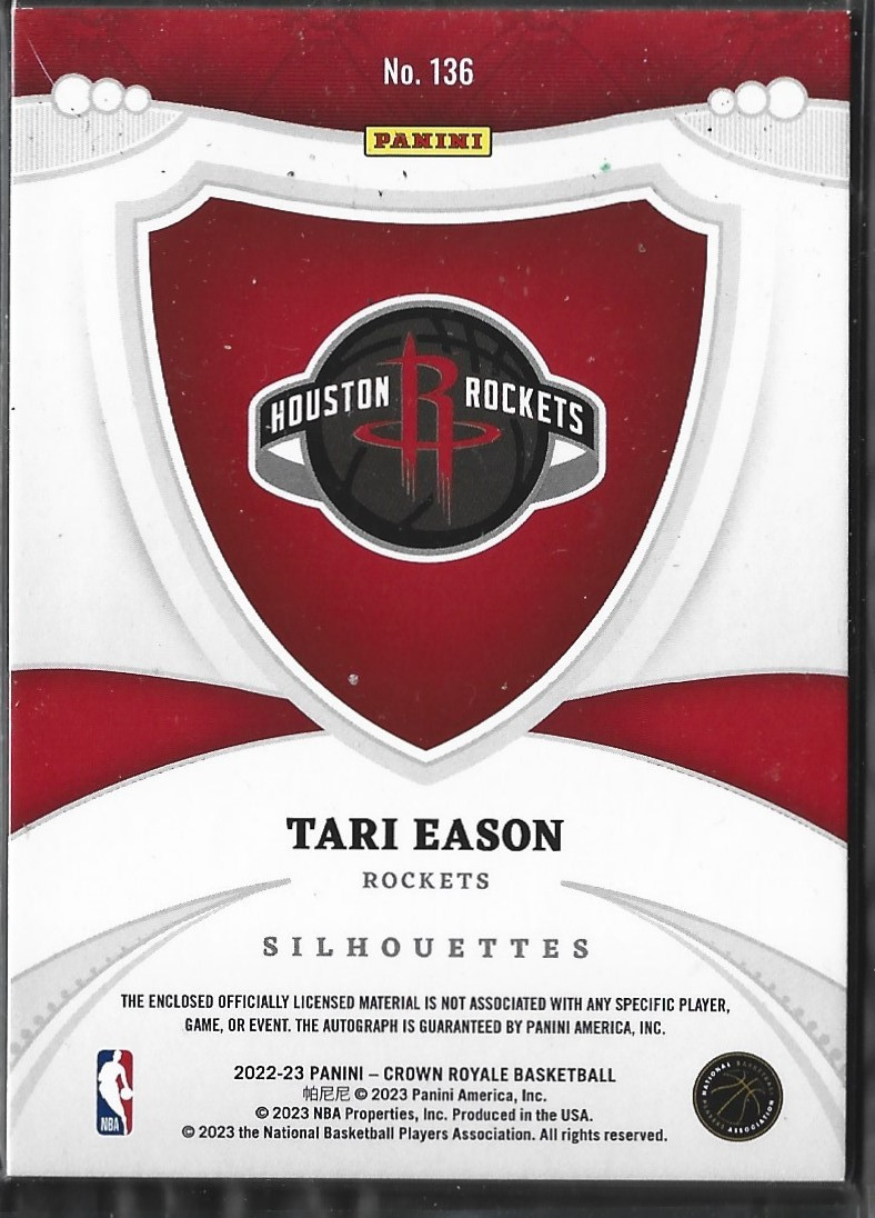 Tari Eason Silhouettes RC Jersey Auto /199