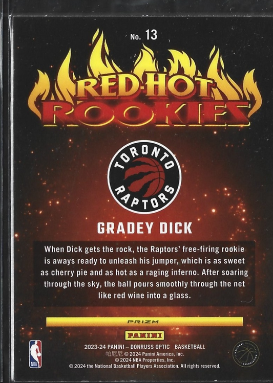 Gradey Dick Red Hot Rookies Disco