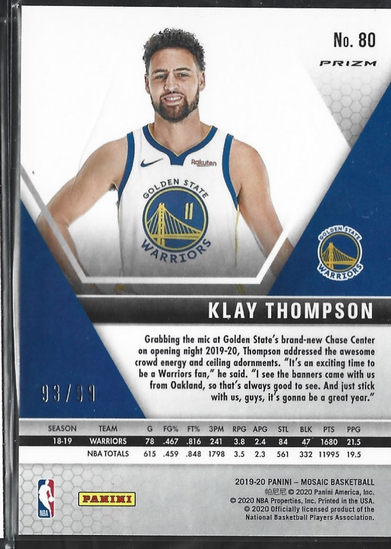 Klay Thompson Mosaic Blue /99