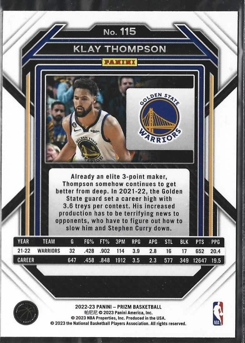 Klay Thompson Prizm 2022-23