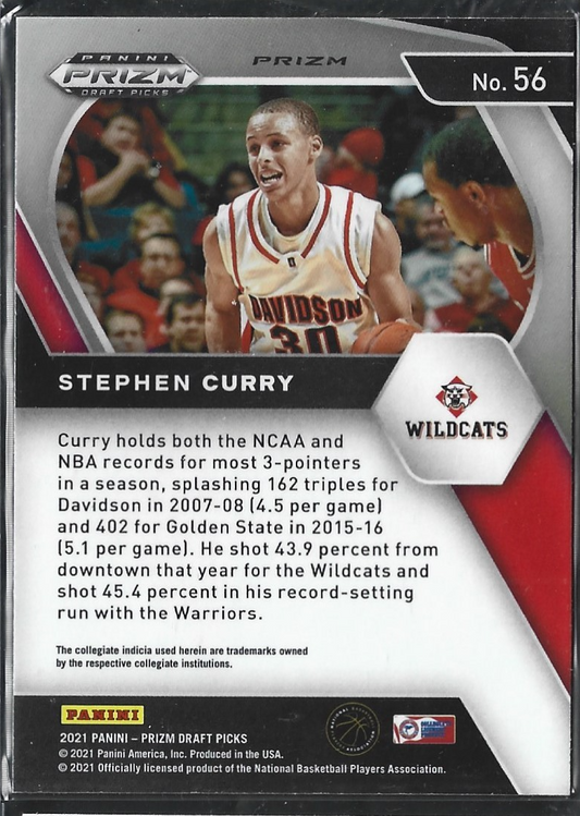 Stephen Curry Prizm Wildcats Red Cracked Ice