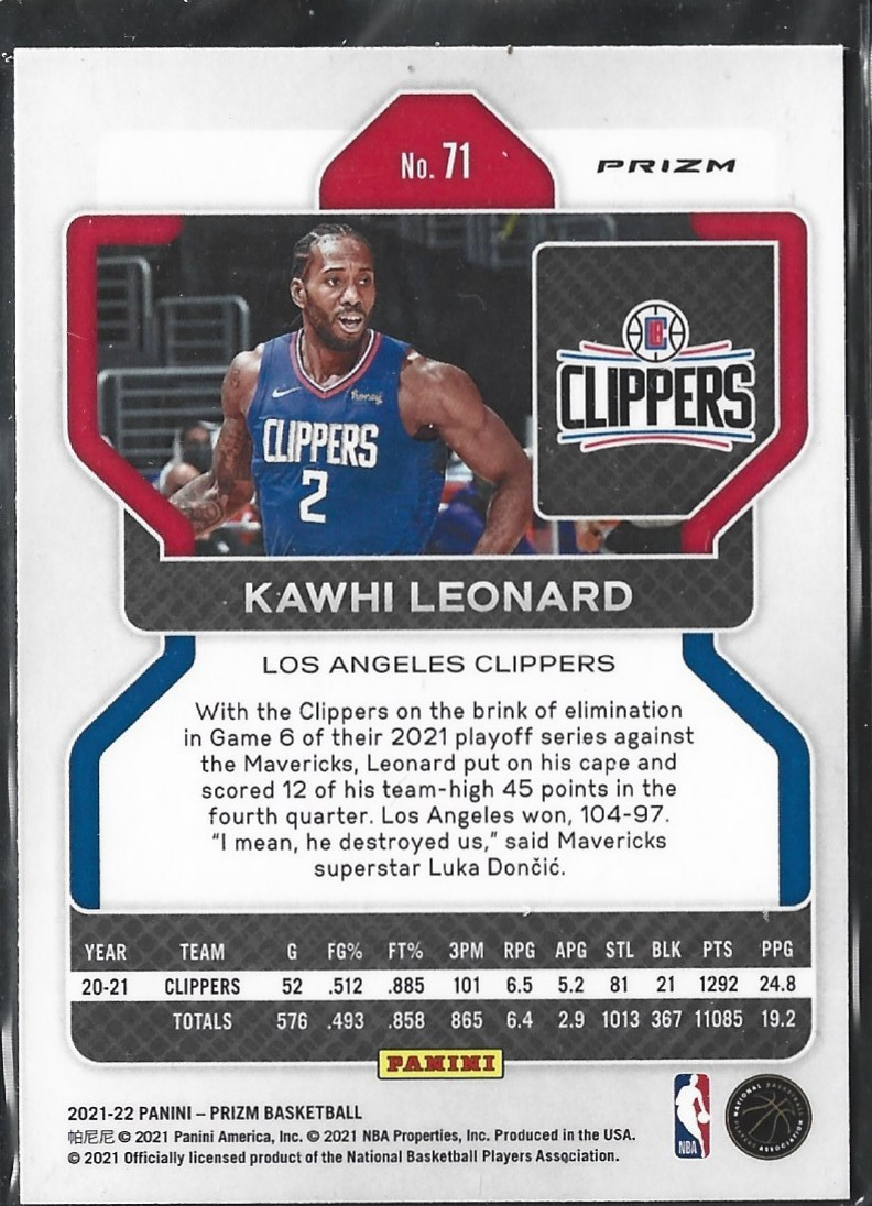 Kawhi Leonard Prizm Pink Cracked Ice