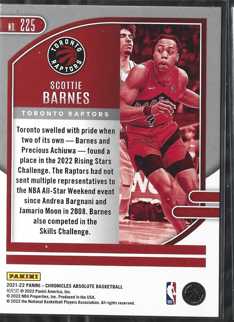 Scottie Barnes Absolute Memorabilia RC Asia