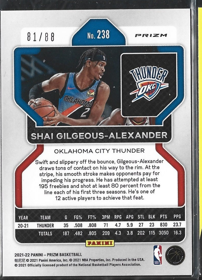 Shai Gilgeous-Alexander Prizm Red Scope /88