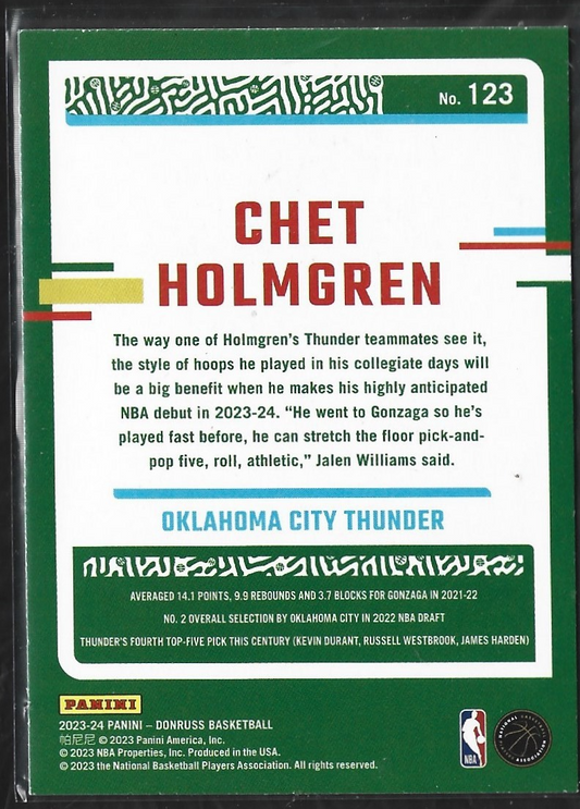 Chet Holmgren Donruss Red Laser /99