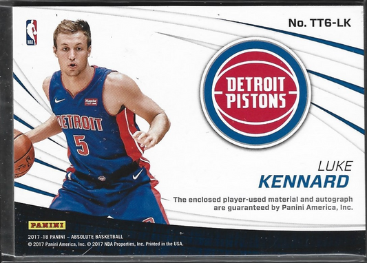 Luke Kennard Tools of the Trade 6 Piece Rookie Game Used Auto /75
