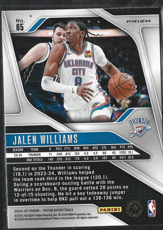 Jalen Williams Prizm Silver