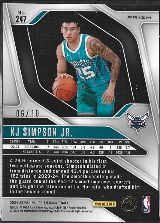 KJ Simpsons Jr. Prizm Gold Wave /10