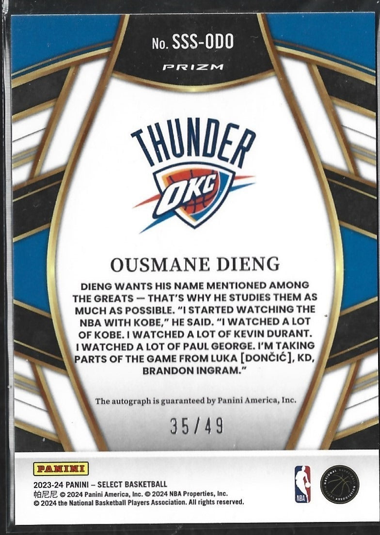 Ousmane Dieng Select Red Flash Auto /49