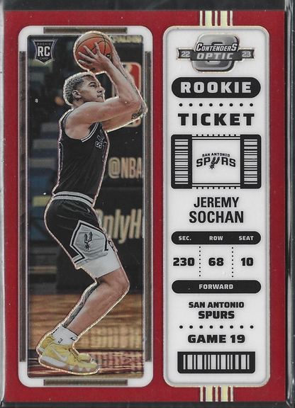 Jeremy Sochan Rookie Ticket Red