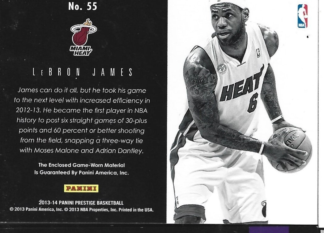 Lebron James Prestige Bonus Shots Game Used