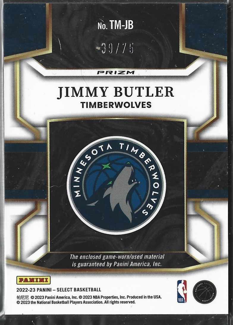 Jimmy Butler Throwback Memorabilia Game Used /75