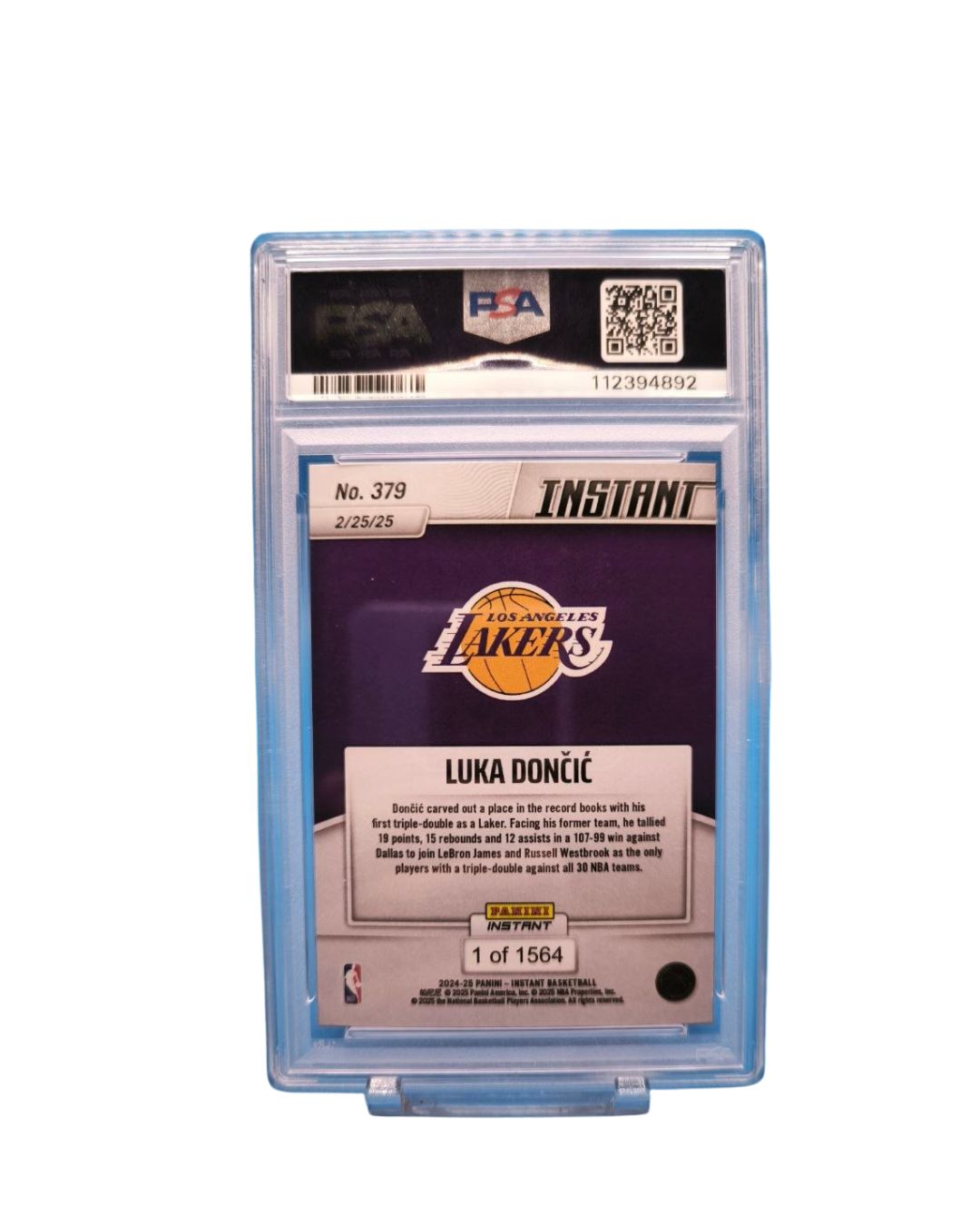 Luka Doncic 2024 Panini Instant (Lakers) /1564 PSA 9