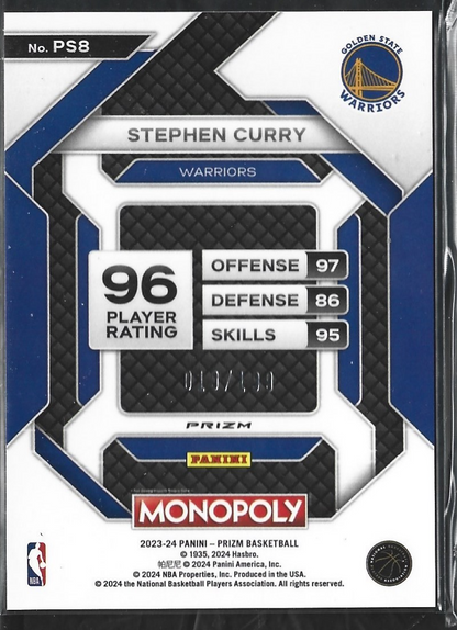 Stephen Curry Monopoly Light Blue /199