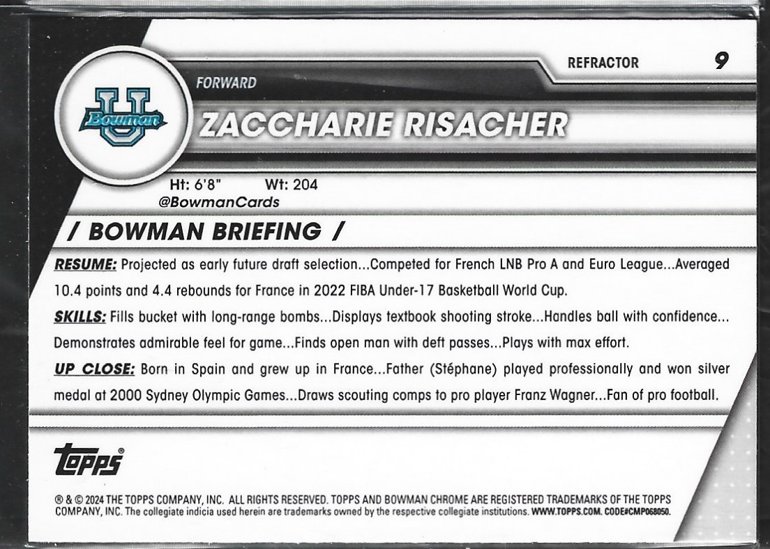 Zaccharie Risacher 1st Bowman Refractor