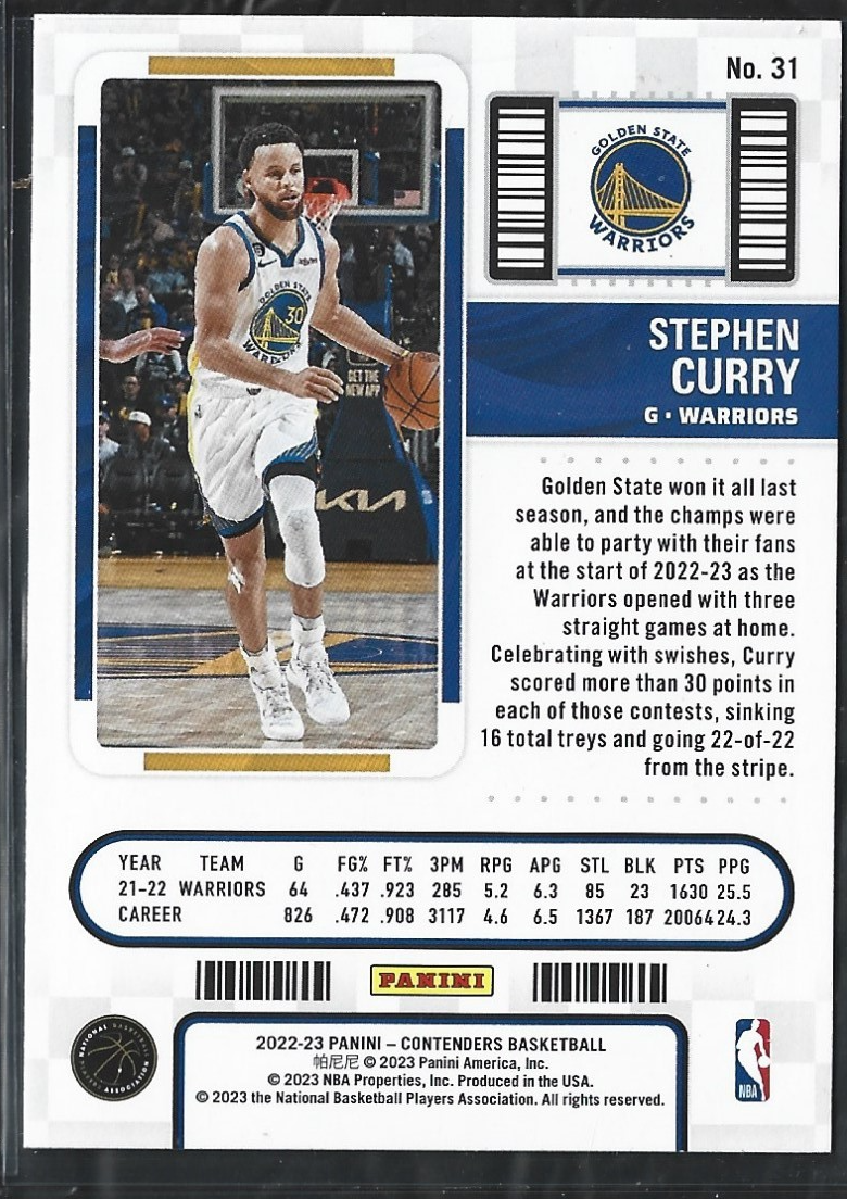 Stephen Curry Season Ticket