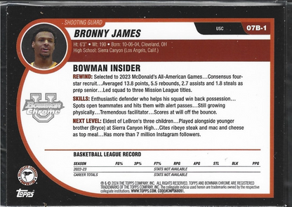 Bronny James Bowman Chrome USC