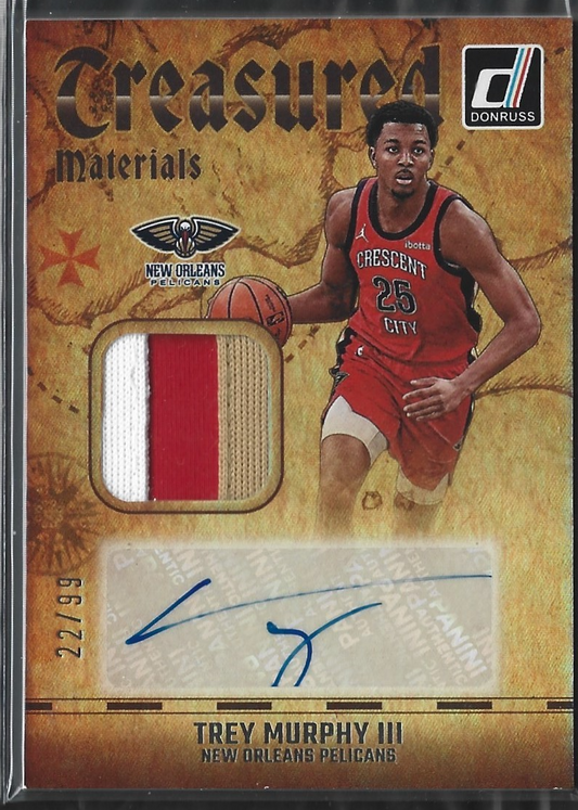 Trey Murphy III Treasured Materials Patch Auto /99