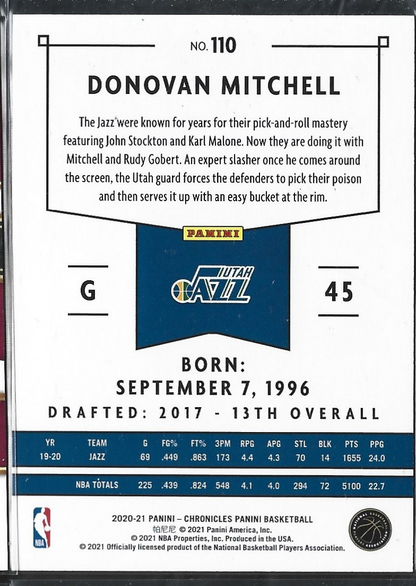 Donovan Mitchell Chronicles Panini Blue /99