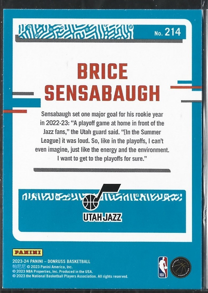 Brice Sensabaugh Donruss Red Laser