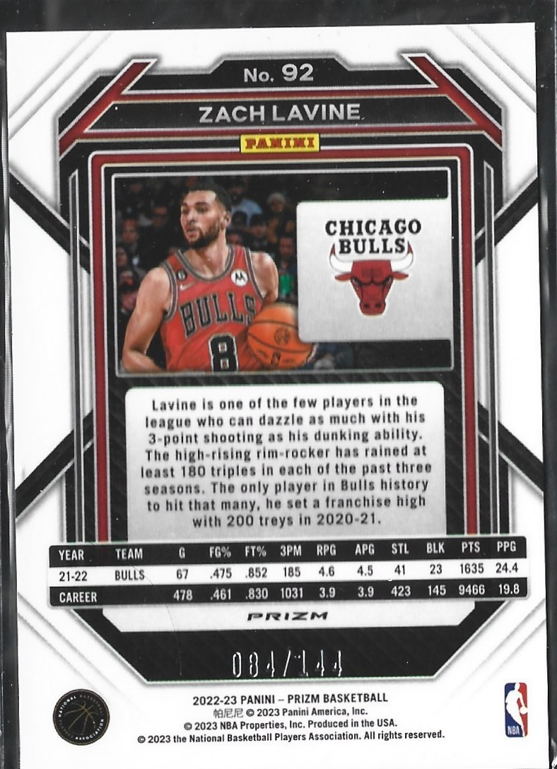 Zach Lavine Prizm Blue Sparkle /144