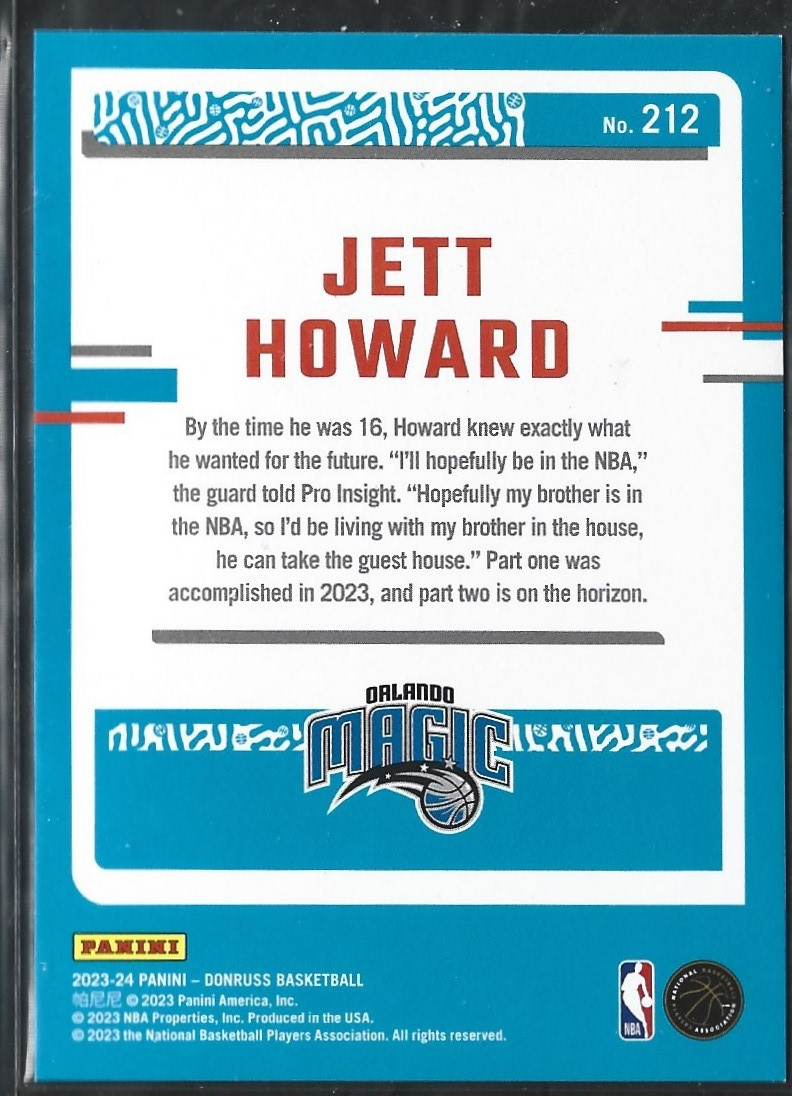 Jett Howard Donruss White Laser /149