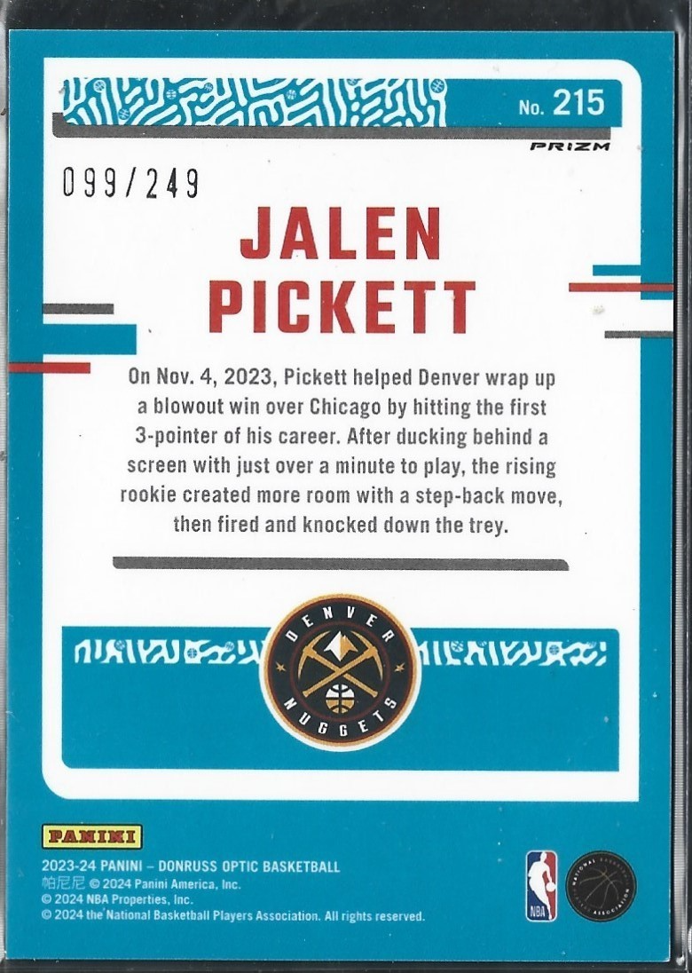 Jalen Pickett Optic Seismic Blue /249