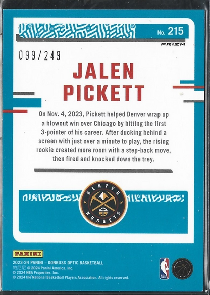 Jalen Pickett Optic Seismic Blue /249