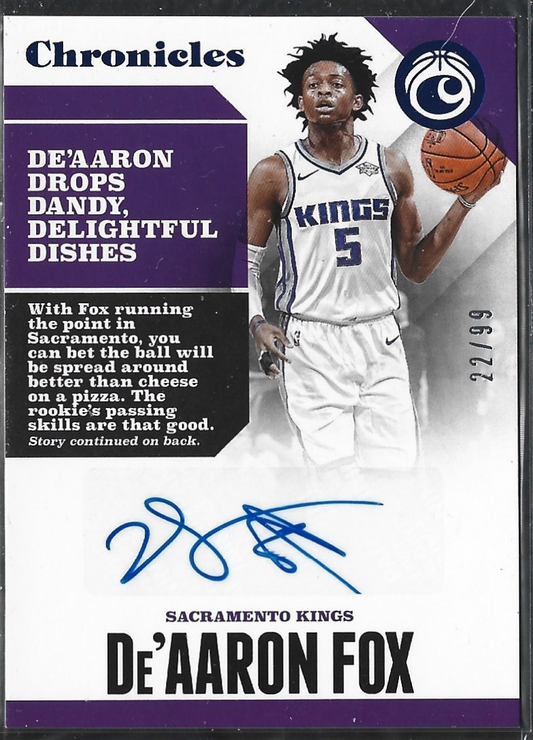 De'Aaron Fox Chronicles RC Auto /99