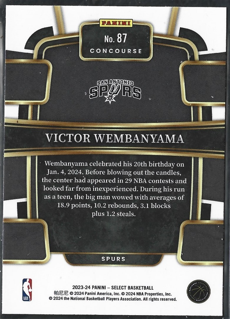 Victor Wembanyama Select Concourse Rookie