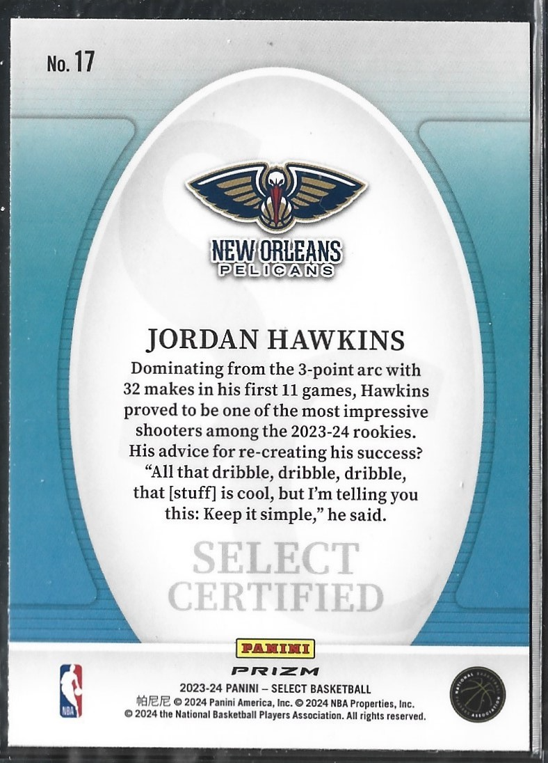 Jordan Hawkins Select Certified Green